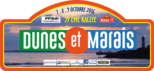plaque Rallye Dunes et Marais 2016
