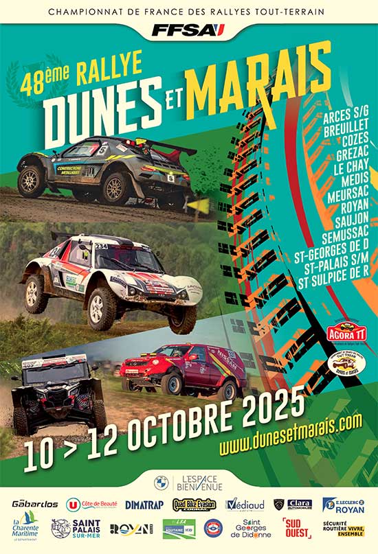 affiche Rallye Dunes et Marais 2025