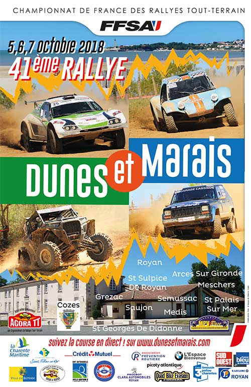 affiche Rallye Dunes et Marais 2018