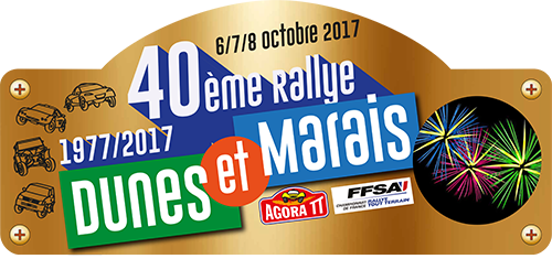 plaque Rallye Dunes et Marais 2017
