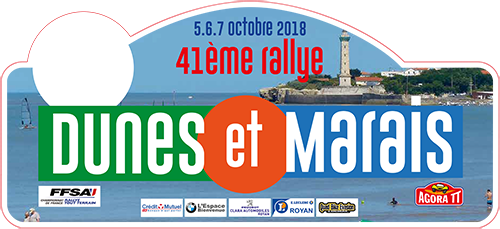 plaque Rallye Dunes et Marais 2018