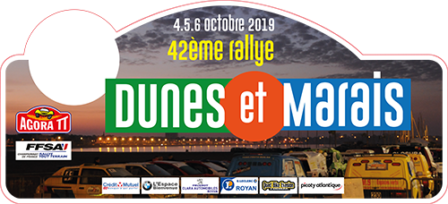 plaque Rallye Dunes et Marais 2018