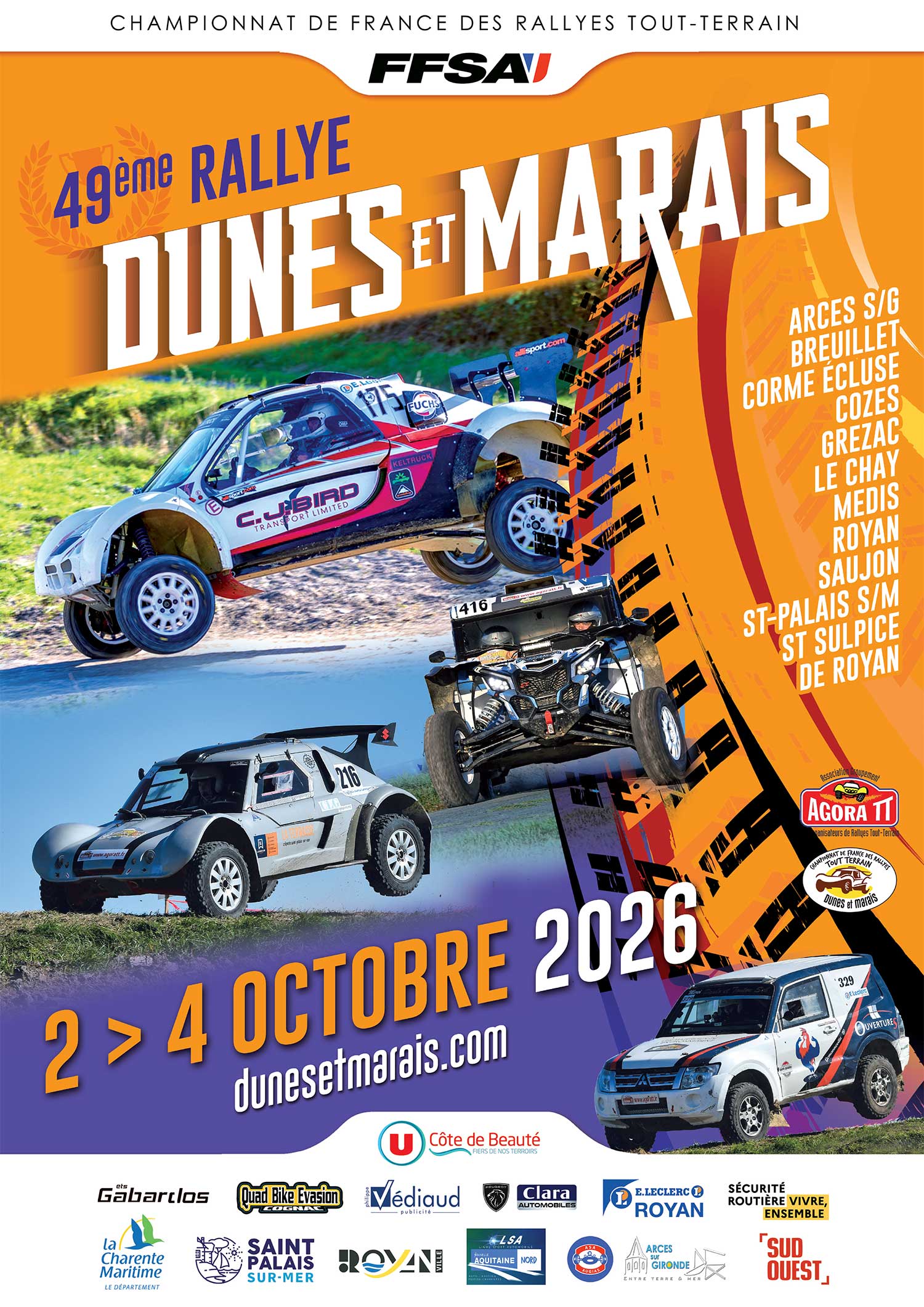 affiche Rallye Dunes et Marais 2026