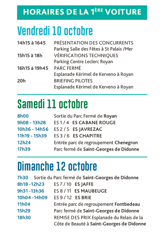 horaires 2025